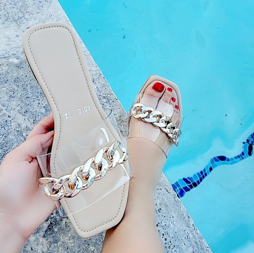 Clear sandals